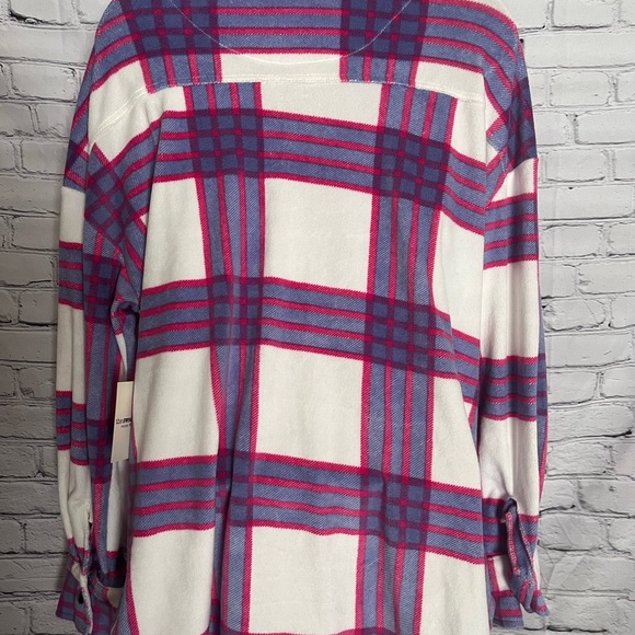 The Sweatshirt Project Pastel Plaid Button Front Shacket W/Pockets! Medium NWT - Picture 4 of 9